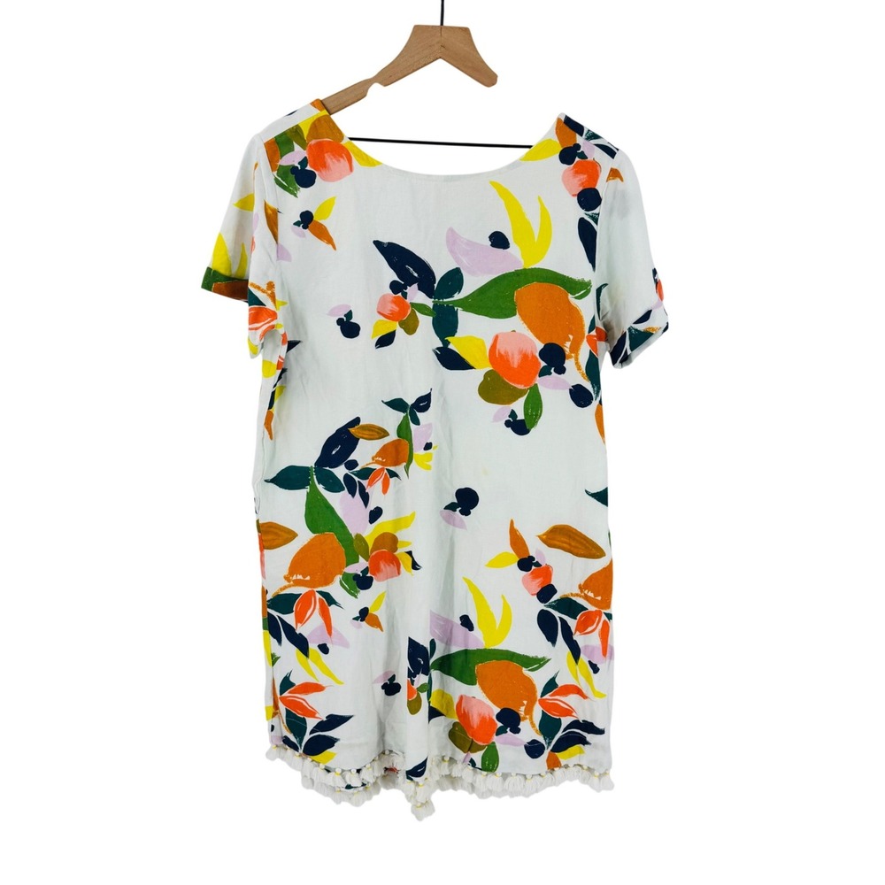 Roller Rabbit Colorful Shift Dress Floral Citrus Boho Size L Tropical Artistic - Picture 12 of 12